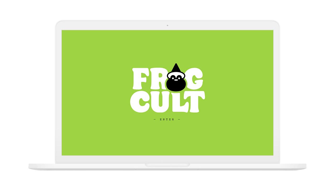 Frog Cult website splash screen