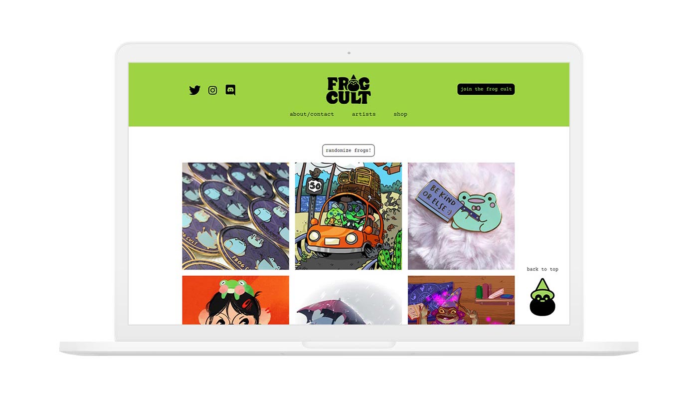 Frog Cult website home page