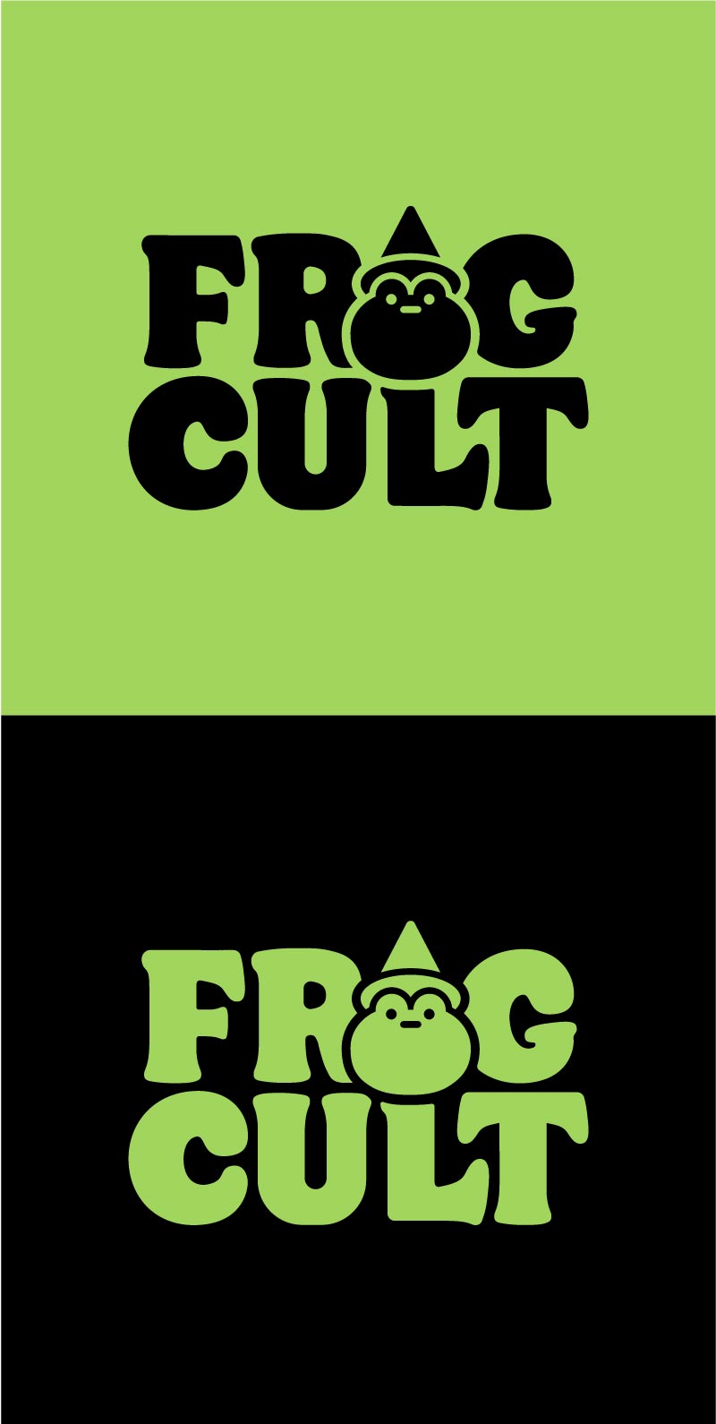Black logo on green