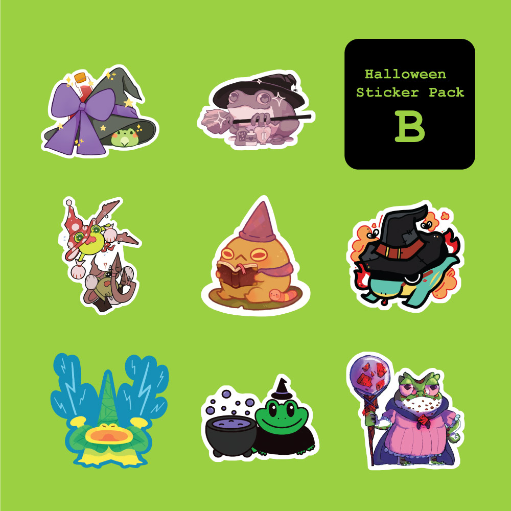 Frog Cult Halloween stickers - pack B